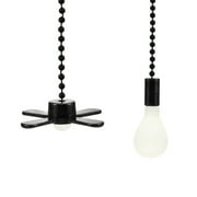 Fieroe Household Pendant Clearance 12 Inch Ceiling Fan Pull Chain with Decorative Bulb and Cord Ceiling Fan Extension Chain Fan Pull Chain Kit for Ceiling Lamp, 1 X Light Chain, 1 X Ceiling Fan Chain
